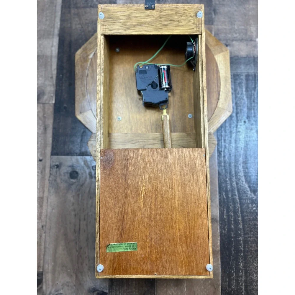 Daniel Dakota Oak Wood Schoolhouse Regulator Wall Clock Westminster Chime Quartz
